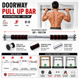 Doorway Pull Up Bar - Adjustable Home Gym Fitness Bar (60-100cm)