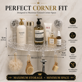 Transparent Corner Shower Shelf with Suction Cups – No Drill Bathroom Storage Rack with Hooks