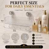 Transparent Suction Cup Bathroom Storage Shelf – No Drill Wall Mounted Organizer Rack