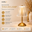 Modern Touch Table Lamp – USB Rechargeable LED Light with Warm Ambient Glow