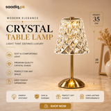 Luxury Crystal Table Lamp – Modern LED Touch Lamp with Crystal Shade