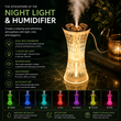 Crystal Night Light Humidifier – 7 Color LED Aroma Diffuser for Home