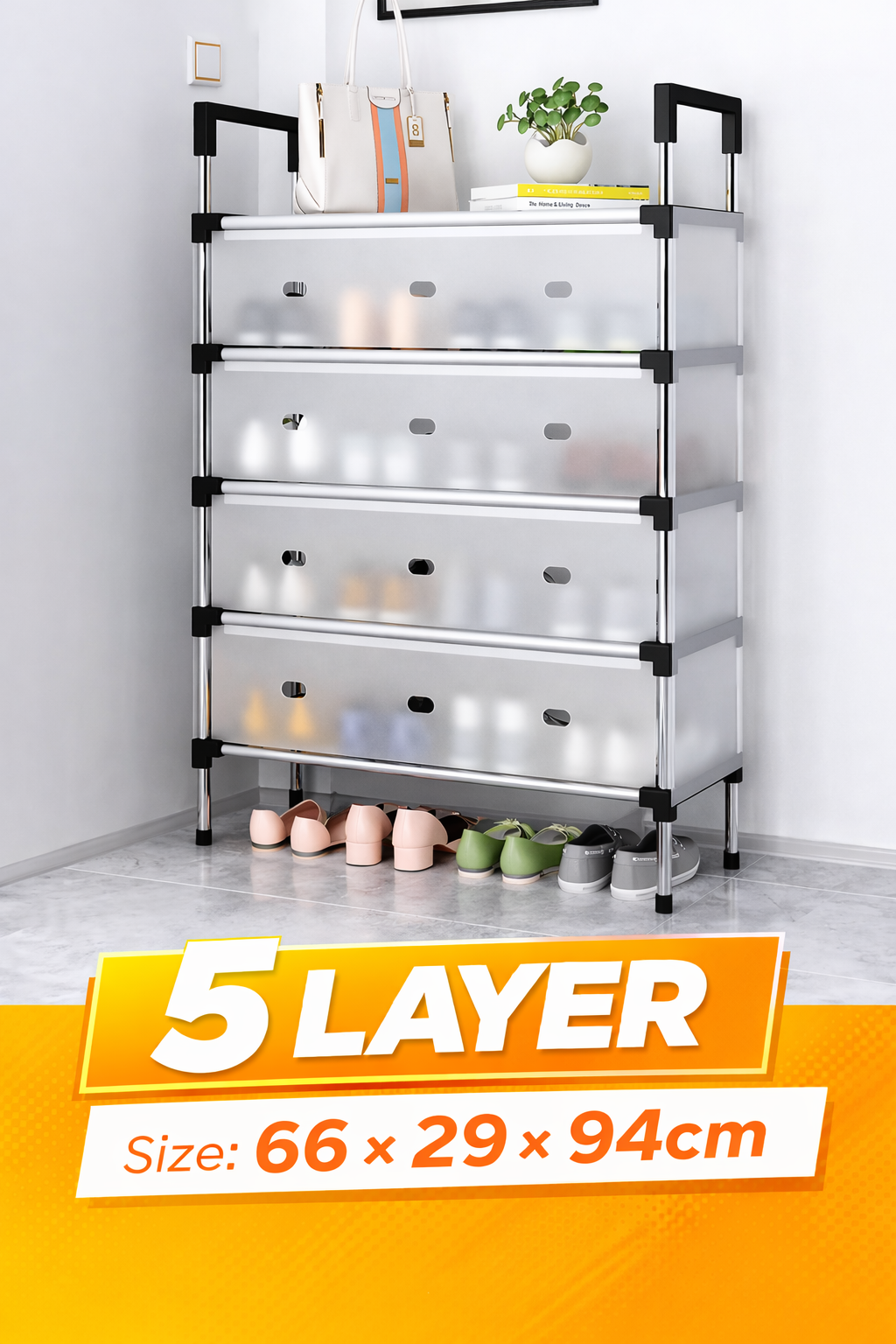 Dustproof Shoe Rack Organizer | Multi-Layer Waterproof Shoe Stand | Space-Saving Storage Shelf for Home
