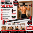 Adjustable No-Drill Doorway Pull Up Bar with Rotating Lock & Level Meter