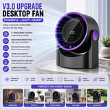 Portable Mini Circulating Fan with LED Display – Rechargeable Desktop Cooling Fan