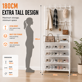 Multi-Purpose Shoe & Coat Rack with Dustproof Cover – Space Saving Storage Organizer