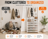 Multi-Purpose Shoe & Coat Rack with Dustproof Cover – Space Saving Storage Organizer