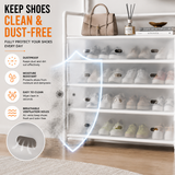 Multi-Purpose Shoe & Coat Rack with Dustproof Cover – Space Saving Storage Organizer