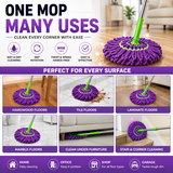 Telescopic Twister Mop with Microfiber Head – Self Wringing Floor Cleaning Mop