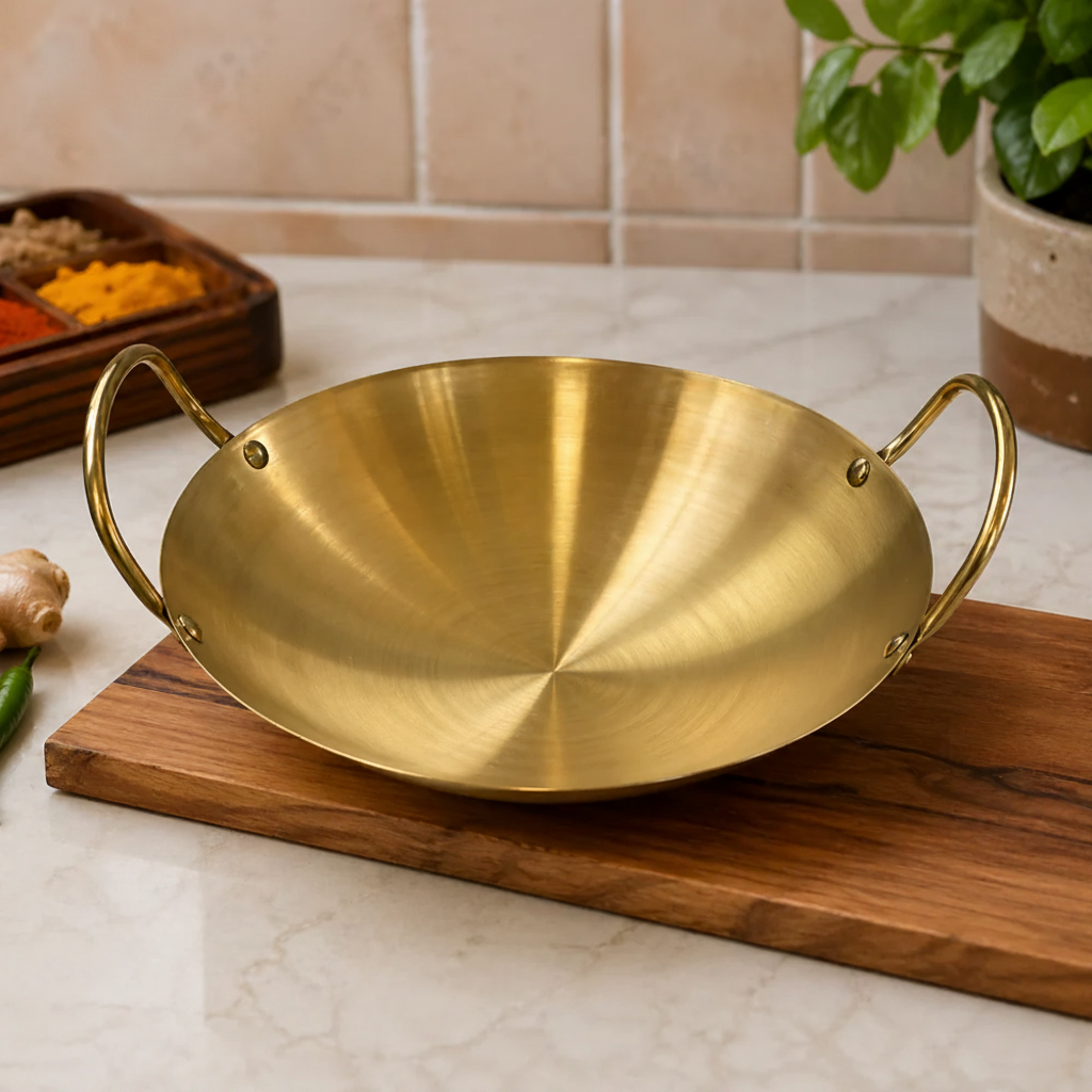China Golden Chef Wok Stainless Steel Double Handle Multipurpose Cooking & Serving Pan