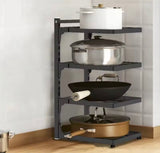 Adjustable Floor Standing Kitchen Pot Storage Rack,  Space Saving  Storage Rack, Multi Layer Kitchen Cabinet Storage Rack, Multifunctional Under Sink Organizer