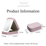 Travel Makeup Case With LED Light Mirror, Cosmetic Bag With LED Light Mirror, Portable Mini Jewelry Box With Adjustable LED Light Mirror