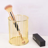 Wire Mesh Pen Holder, Metal Desktop Pen Holder, Round Stick Cylinder Pen Pencil, Makeup Brush Holder, Desktop Storage Box for Office Home, Metal Hollow Out Pen Holder for Desk, Desktop Accessories Wire Makeup Brush Holder