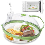 Transparent Food Cover Dome, Microwave Splatter Cover With Water Steamer, Reusable Microwave Food Cover, Kitchen Food Cover with Lock Clips