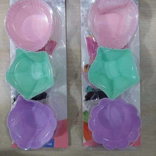 Set Of 6 Silicon Cup Cake Molds, Nonstick Silicone Muffin Cups, Mini Silicone Baking Cake Molds, Reusable Silicone Molds