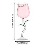 Rose Shaped Beverage Glass, Rose Flower Shape Juice Cup, Creative Beverage Transparent Glass