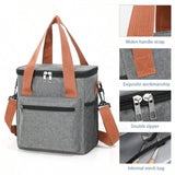 Picnic Thermal Insulated Bag, Large Capacity Lunch Bag, Office Bento Lunch Bag