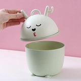 Cartoon Flip-top Trash Can, Mini Cute Desktop Trash Can, Paper Storage Basket Box with, Home Office Bathroom Trash Can, Waste Paper Trash Storage Bin, Garbage Storage Basket, Small Plastic Bin With Lid