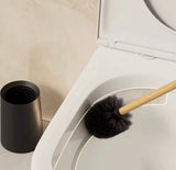 Anti Splashing Wooden Toilet Brush With Holder, Long Handle Toilet Brush, Household Washing Toilet Cleaning Brush