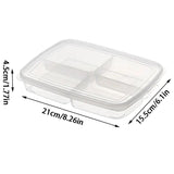 4 Grid Plastic Becon Box, Four Compartment Food Storage Box, Reusable Preservation Box With Lid, Plastic Refrigerator Storage Box Organizer, Food Storage Container with Lid for Refrigerator, Multipurpose Food Fridge Keeper