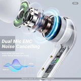 Transparent Wireless Earbuds, Air 31 TWS Earphone, Digital Wireless Bluetooth Earphones, Stereo Ring Headset With Built-in Charging Compartment, Waterproof In Ear Touch Control Earplug, In Ear Headsets with Built-in Mic