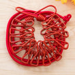 12 Clips Elastic Laundry Rope, Portable Multifunctional Drying Clips, Garden Windproof Clothesline With Clips, Portable Stretchable Line, Traveling Hanger Elastic Rope, Adjustable Laundry Clothesline, Windproof Stretch Drying Rack