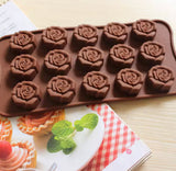 Flowers Shaped Silicone Chocolate Mold, Cake Decoration Tool, Reusable Rose Flower Chocolate Mold