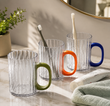 Transparent Toothbrush Holder Cup with Handle, Multipurpose Vanity Organizer Cup, Nordic Transparent Bathroom Mug