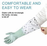 Latex Rubber Dish Washing Gloves, Long Sleeve Waterproof Cleaning Gloves, Elastic Cuffs Housework Gloves