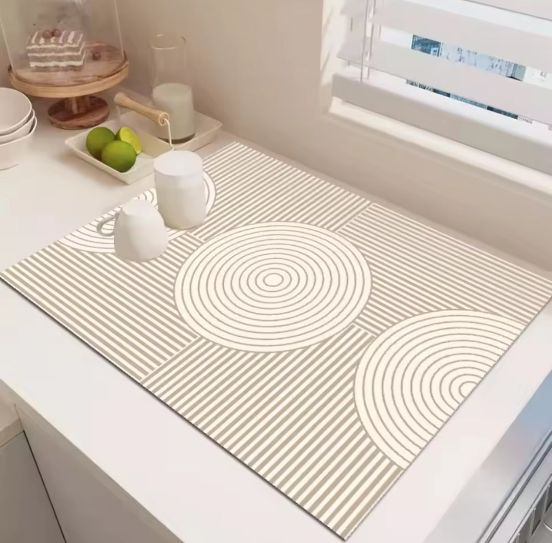Anti Slip Drainage Rubber Mat, Super Absorbent Counter Mat, Dish Drying Mat, Non Slip Draining Dish Mat, Simple Mud Table Mat