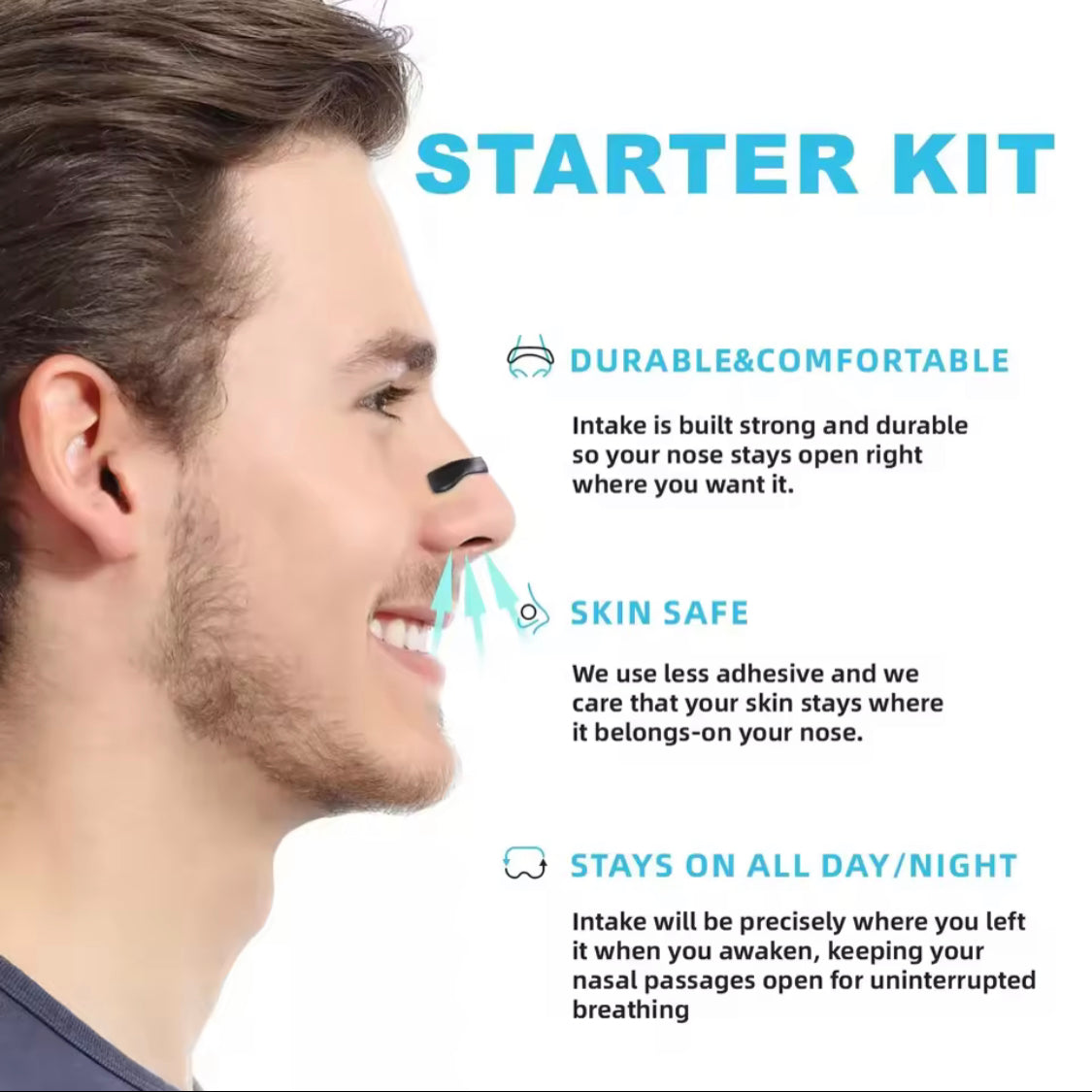 Magnetic Anti Snore Nose Clip, Nasal Breathing Dilators Starter Kit, Breathing Magnetic Nasal Strip