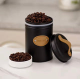 3pcs Coffee Tea And Sugar Jar With Lid, Moisture Proof Kitchen Storage Airtight Cans, Coffee Beans Tea Snacks Sealed Container, Seasoning Bottle Spice Jars, Stainless Steel Kitchen Storage Pots