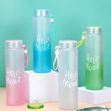 Hello Master Water Bottle, 480ml Transparent Gradient Colorful Bottle, Portable Athletic Stylish Frosted Water Bottle, Large Capacity Misting Water Bottle, Gradient Drinkware Travel Bottle, Outdoor Sport Fitness Water Cup