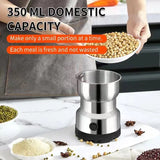 Nima Electric Grinder Blender, Portable Mini Electric Coffee Grinder, Spice Pepper Juicing Grinder, Kitchen Grain Machine, Multifunctional Smash Machine, Bowl Blender And Grain Mixer, Stainless Steel Mini Grain Mill