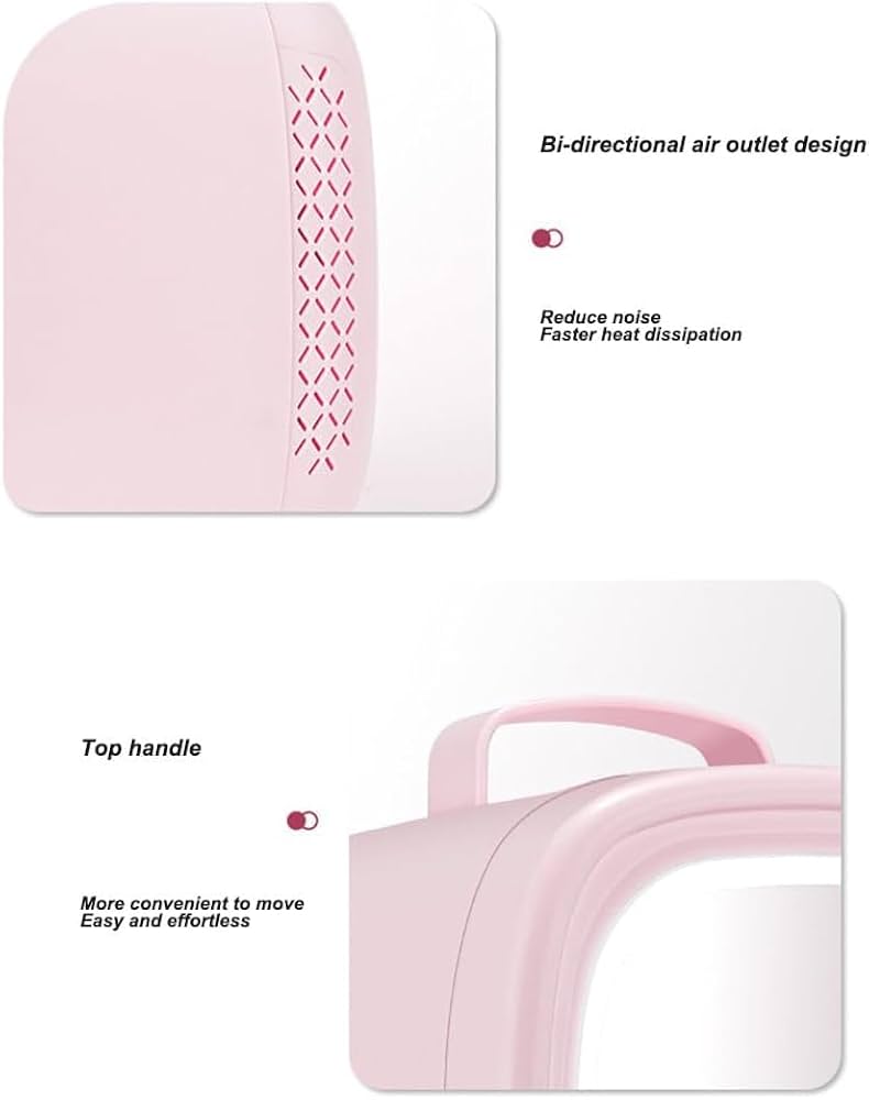 Portable Mini Fridge For Skin Care, Cosmetic Refrigerator With Mirror And LED, Mini Table Top Skin Care Fridge