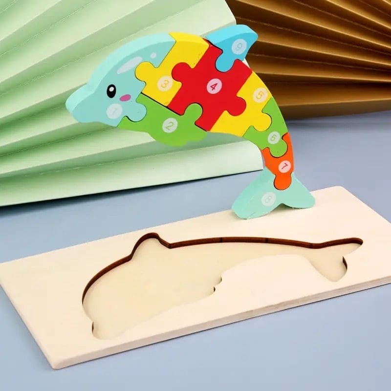 Jigsaw 3D Puzzle Set, Animal Cartoon 3D Puzzle Toys, Blocks Matching Toys, Hand Grip Plate Toddler Toys, Montessori Wooden Puzzles For Children, Kids Educational Learning Jigsaw Puzzle