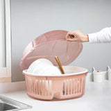 Fancial Dish Draining Rack, Kitchen Tableware Rack Storage Box, Home Dish Drainer Kitchen, Countertop Cutlery Tableware Organizer