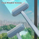 4 In 1 Window Washer Kit, Multifunctional Mesh Screen Brush, Washable Household Cleaning Accessories, Multipurpose Magic Scrubber Brush, Double Sided Detachable Window Cleaner Tool