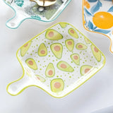 DANNY HOME Fruit Print Ceramic Serving Dish – Elegant Tableware for Serving Fruits & Snacks