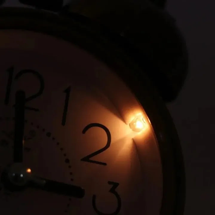 Retro Alarm Clock, Double Tell No Ticking Retro Kids Alarm Clock, Dual Bell Analog Lamp