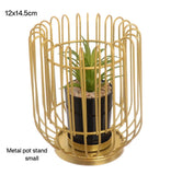 Royal Cage Metal Pot, Home Miniature Ornament, Iron Exquisite Home Decor, Decorative Metal Stand
