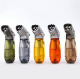 Refillable Fancy Jetflame Lighter, Windproof Blue Flame Lighters, Fuel Visible Smoking Gadget, Mini Triple Torch Cigar Jet Lighter