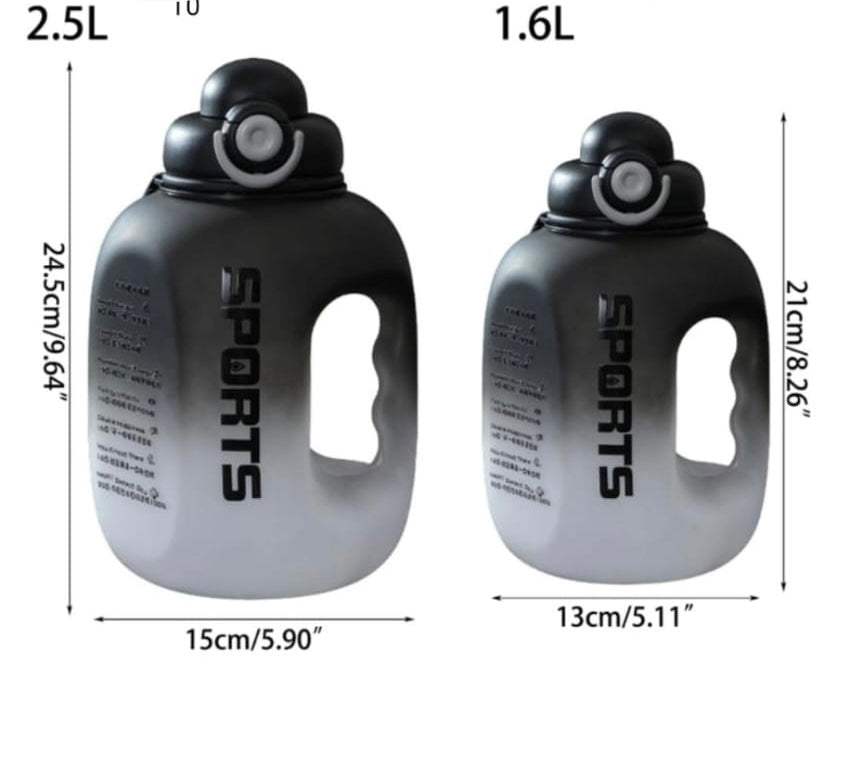Portable Sport Water Bottle, Large Capacity Outdoor Travel Water Bottle, Gradient Gym Drink Bottle, Plastic Reusable Water Cup