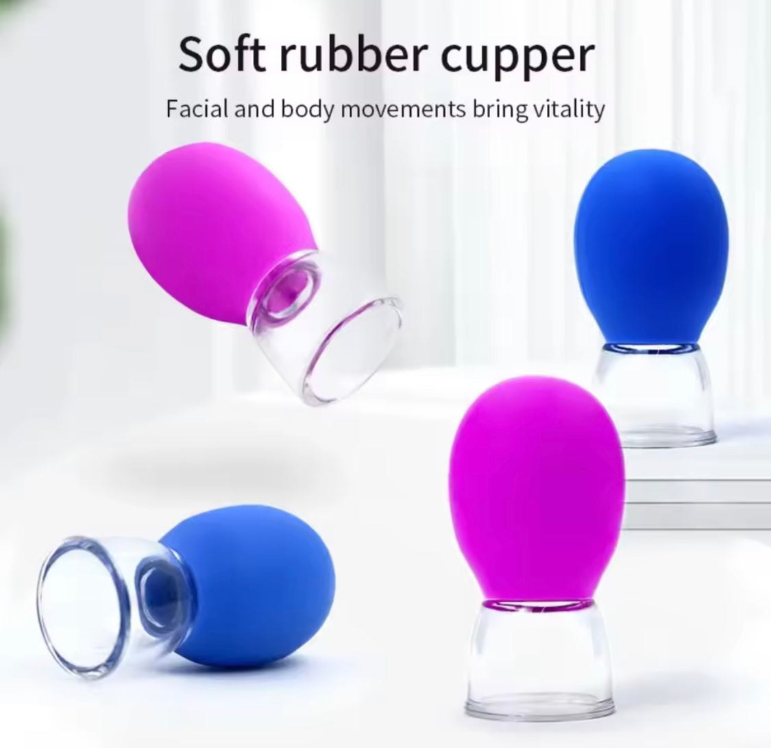 Facial Cupping Vacuum Machine, Facial Lifting Beauty Therapy Tool, Silicone Cupping Cups for Muscle Relaxation