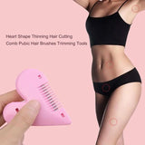 Love Heart Hair Trimming Comb, Pink Mini Hair Trimmer, Cute Manual Hair Cutting Comb, Women Hair Cutting Comb, Body Hair Removal, Pubic Hair Brush, Self Hair Cutting Comb