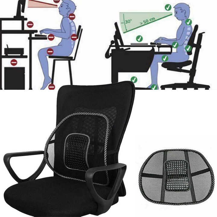 Universal Chair Lumbar, Back Support Spine Posture Correction Back Pillow, Car Seat Office Chair Massage Back Lumbar, Ventilate Mesh Car Seat Chair Back Cushion