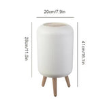 Wooden Pattern Trash Can, Creative Kitchen Dust Bin With Press Cover, Living Room Toilet Garbage Container, Foot Imitation Wood Rubbish Can, Bathroom Kitchen Garbage Bucket