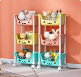 3 Layer Bookshelf Kids Trolley, Moveable Trolley For Toys, Kids Bathroom Accessories Trolley Organizer