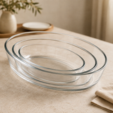 Delisoga Oval Glass Baking & Serving Dish | Clear Oven-to-Table Roaster for Baking, Roasting & Serving