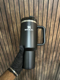 40oz Tumbler With Handle Straw, Stainless Steel Thermal Iced Travel Cup, Tumbler With Handle Lid Straw, Travel Car Mug
